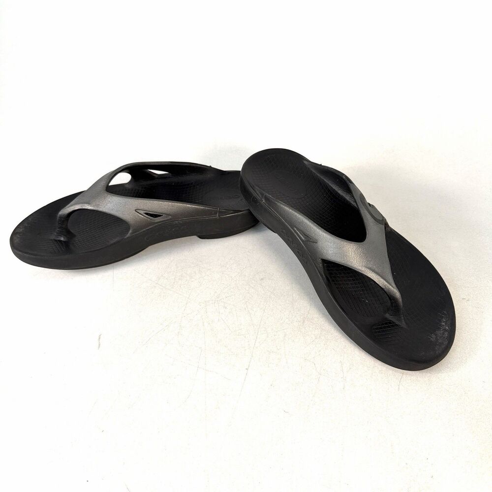 OOFOS Original Sport Flip Flop Thong Sandals Graphite Womans Size US 9 EU 40